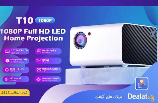 TOPRECIS T10 1080P Full HD Home Projector  - dealatcity store