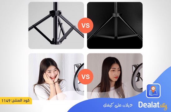 ROCK Dimmable LED Selfie Ring Light Video Live Tripod Fill Light - DealatCity Store	