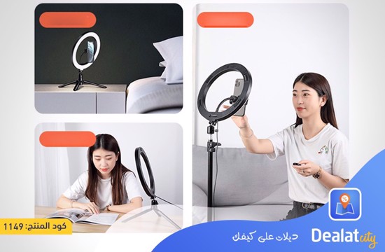 ROCK Dimmable LED Selfie Ring Light Video Live Tripod Fill Light - DealatCity Store	