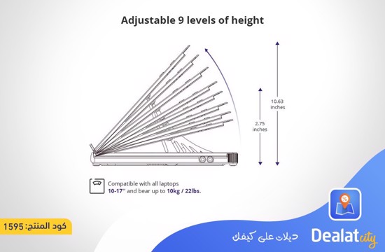 Tronsmart D07 Foldable Adjustable Laptop Stand with Phone Holders - DealatCity Store	