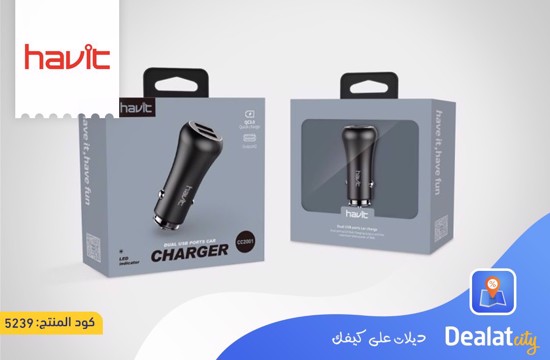 Havit CC2001 Car Charger Q23.0 + Qc3.0 - dealatcity store