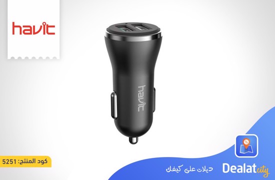 HAVIT H213 Dual USB Ports Car Charger QC 3.0 - dealatcity store