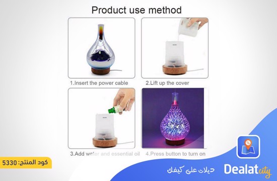 3D Fireworks Glass Vase Air Humidifier - dealatcity store