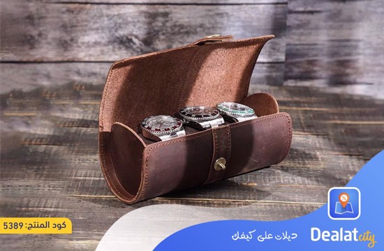 Leather Watch Roll Case for 3 Watches - dealatcity store