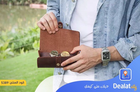 Leather Watch Roll Case for 3 Watches - dealatcity store