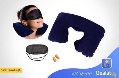 Multifunctional Travel Trio Set (Neck Rest Sleeping Pillow + Sleeping Eye Mask + Noise Isolating Earplugs) - dealatcity store