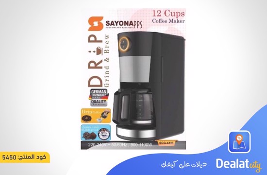 SAYONA - DRIP GRIND & BREW COFFEE MACHINE SCG-4433 - dealatcity store