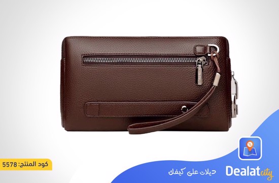 Leather Anti Theft Men Clutch Bag With Code Lock - dealatcity store