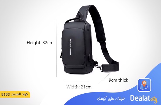 Anti Theft Sling Bag USB Charge Sport Crossbody - dealatcity store