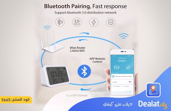 Porodo WiFi Smart Clock - Ambience Sensor - dealatcity store