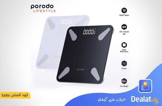 PORODO LIFESTYLE SMART BLUETOOTH FULL BODY FAT SCALE - dealatcity store