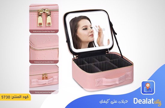 Makeup Travel Case with Mirror LED Light - dealatcity store