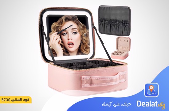 Makeup Travel Case with Mirror LED Light - dealatcity store