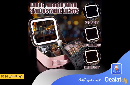 Makeup Travel Case with Mirror LED Light - dealatcity store