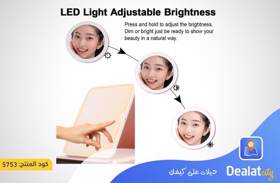 Rechargeable Dimmable Portable Foldable LED Mirror - dealatcity store