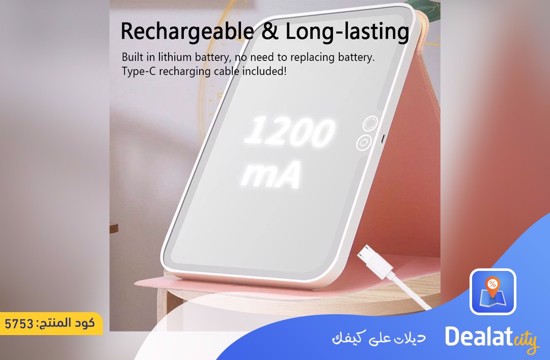 Rechargeable Dimmable Portable Foldable LED Mirror - dealatcity store