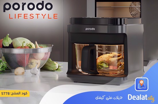 Porodo Lifestyle 5.5L Capacity Full Glass Air Fryer - dealatcity store