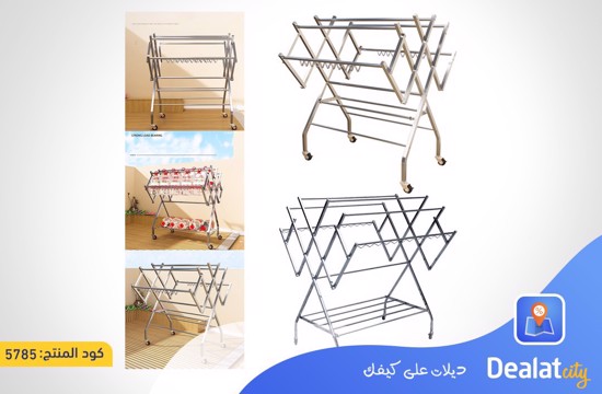 Foldable Mobile Clothes Drying Rack Multifunctional Laundry Rack - dealatcity store