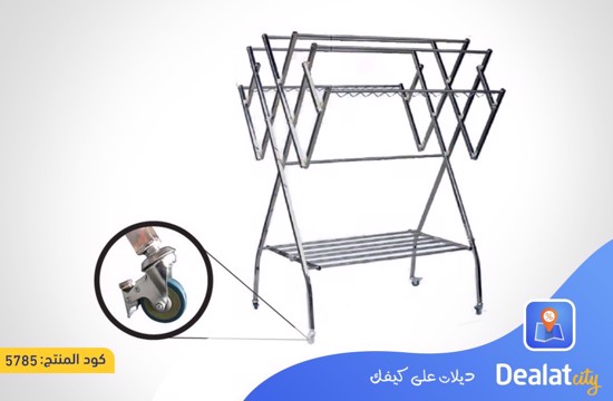 Foldable Mobile Clothes Drying Rack Multifunctional Laundry Rack - dealatcity store