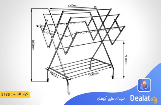 Foldable Mobile Clothes Drying Rack Multifunctional Laundry Rack - dealatcity store