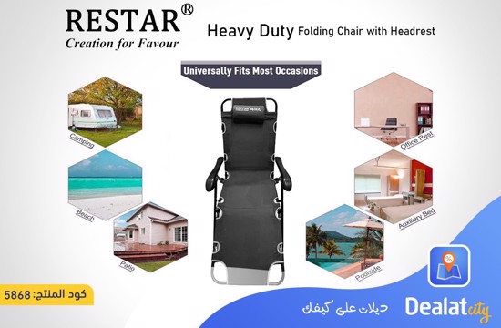 Folding Chair (Chair and Bed) with Backrest, Pillow and Adjustable Armrests - dealatcity store