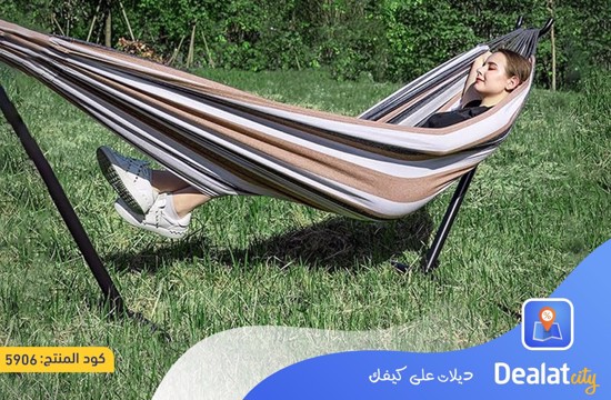 Double Oversized Hammock with Metal Stand and Carrying Bag - dealatcity store