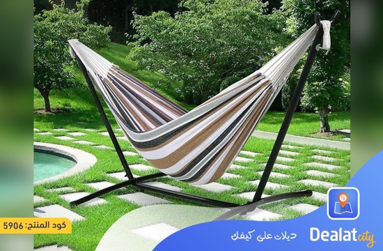 Double Oversized Hammock with Metal Stand and Carrying Bag - dealatcity store