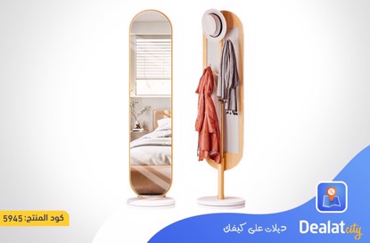 Modern Rotatable Mirror With 360° Rotating Wooden Base - dealatcity store