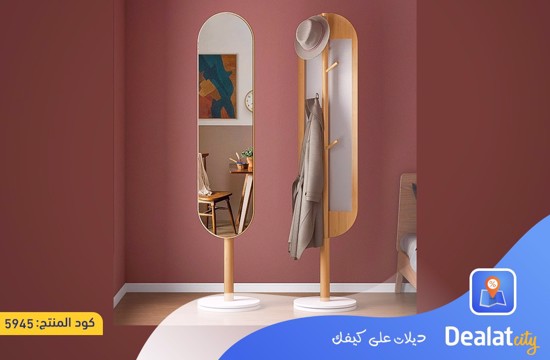 Modern Rotatable Mirror With 360° Rotating Wooden Base - dealatcity store