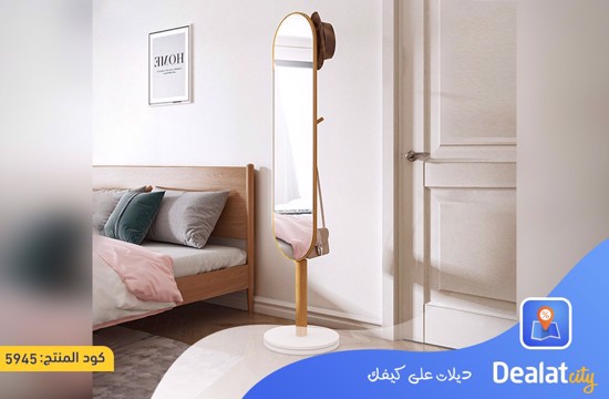 Modern Rotatable Mirror With 360° Rotating Wooden Base - dealatcity store