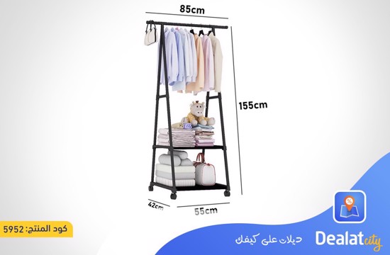 Triangle Clothes Stand with Two Storage Shelves - dealatcity store 