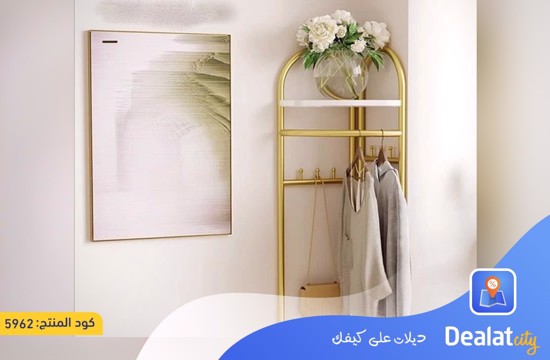 Metal Clothes Stand with 3 Wooden Shelves - dealatcity store