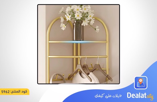 Metal Clothes Stand with 3 Wooden Shelves - dealatcity store