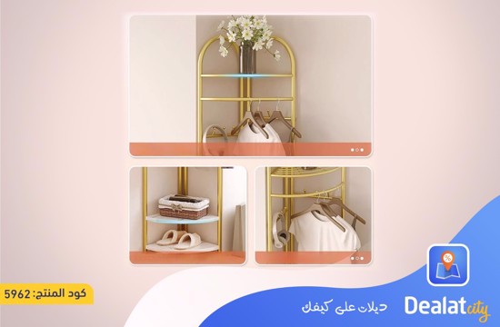 Metal Clothes Stand with 3 Wooden Shelves - dealatcity store