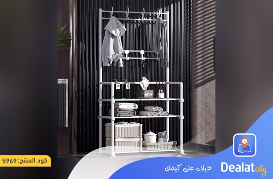 Multifunctional 3-Shelf Shoe Organizer Rack with 8 Hooks - dealatcity store