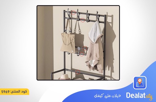 Multifunctional 3-Shelf Shoe Organizer Rack with 8 Hooks - dealatcity store