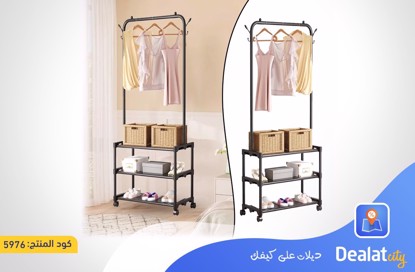 Clothes Stand with 3 Storage Shelves - dealatcity store