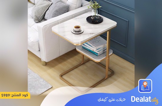 Modern Design Two-Tier Side Coffee Table with a Sturdy Metal Frame and a Firm and Stable Base