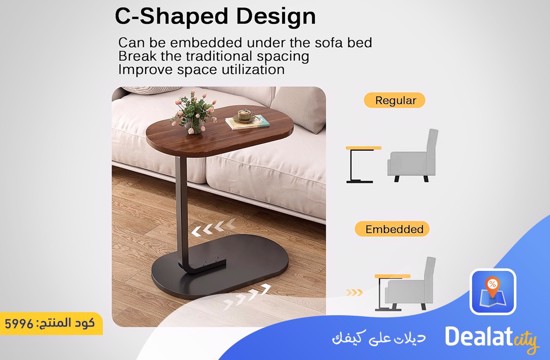 Modern C Shaped Side Table Coffee Table - dealatcity store