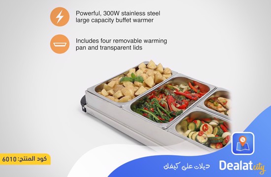 Electric Food Warmer with 4 heating Trays with covers - dealatcity store