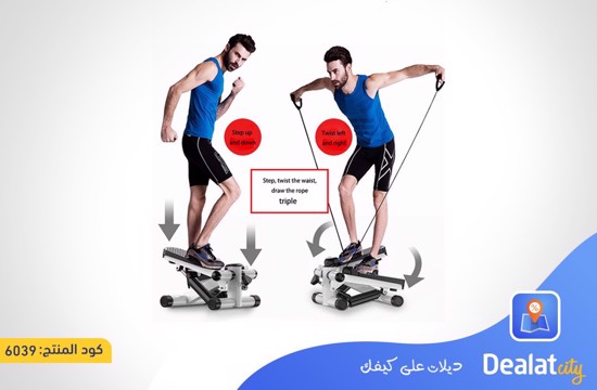 Stepper Exercise Device is Equipped With a Digital Screen with Resistant Ropes to Strengthen Agricultural and Foot Muscles