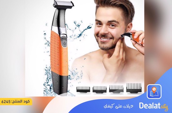 Kemei KM-1910 Electric Shaver with 4 Combs Rechargeable and Waterproof Trimmer