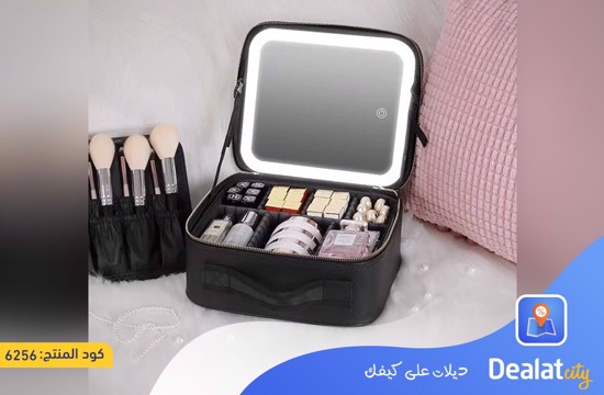 Makeup Bag with Adjustable Lighted Mirror  - dealatcity store