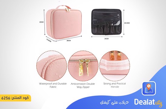 Makeup Bag with Adjustable Lighted Mirror  - dealatcity store