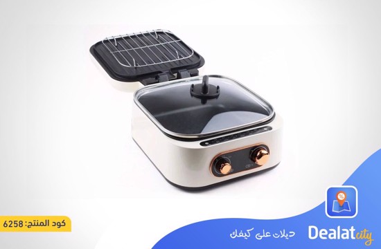 2 in 1 Electric Grill Cooking Pot with Temperature Control Knobs- dealatcity store