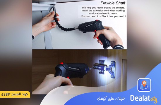 45 in 1 Rechargeable Cordless Screwdriver with 90 Degree Rotatable Rubber Handle