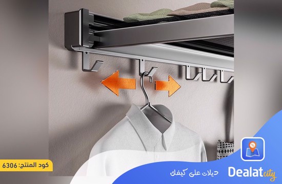 Space Saving Wall Mounted Foldable Mesh Clothes Dryer with Hanging Hooks for Drying Clothes