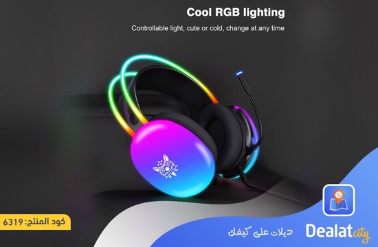 ONIKUMA Cat Ear Gaming Headset with RGB Lights with High-definition Sound and HD Microphone