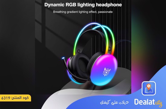 ONIKUMA Cat Ear Gaming Headset with RGB Lights with High-definition Sound and HD Microphone