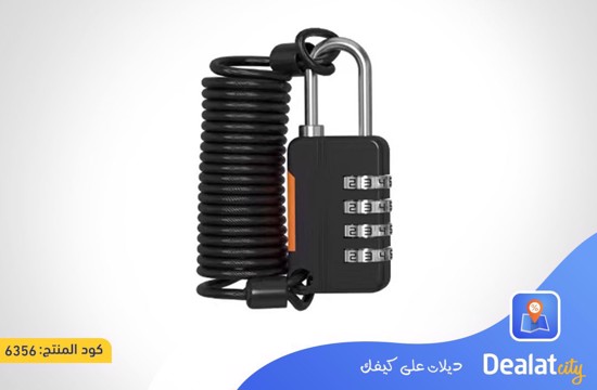 Multipurpose 4-digit Combination Lock with Strong Retractable Rope Perfect for Suitcases